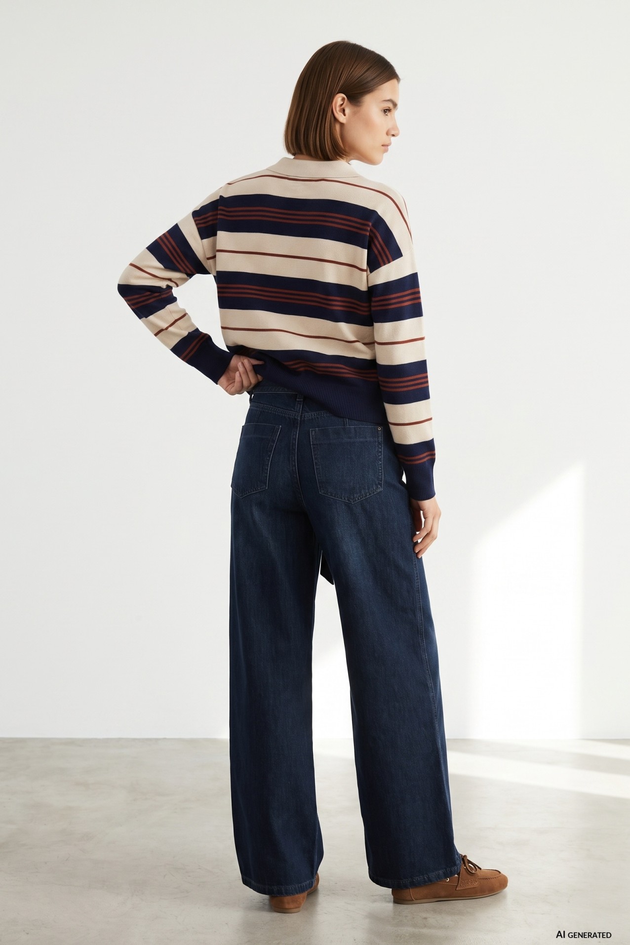 Jeans palazzo con cintur�n
