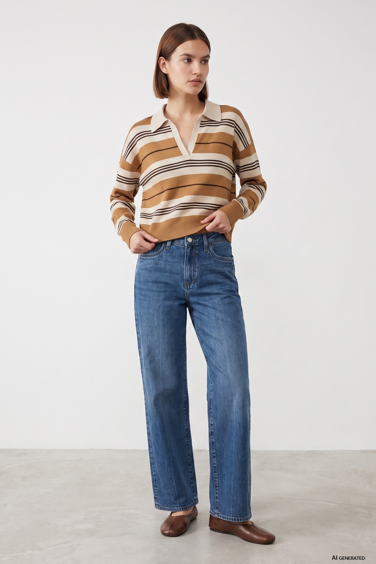 Straight Wide Leg Jeans