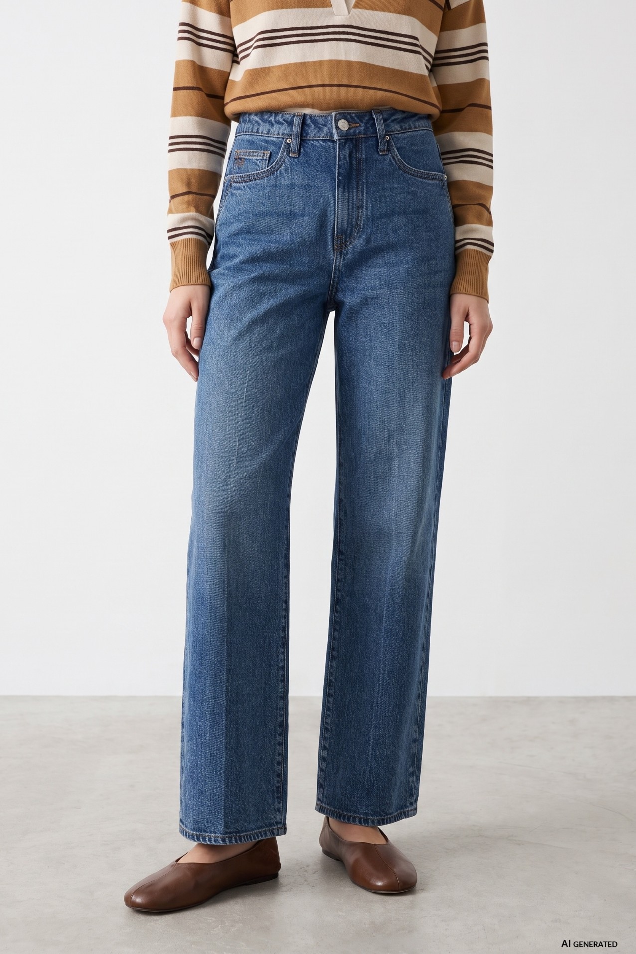 Straight Wide Leg Jeans
