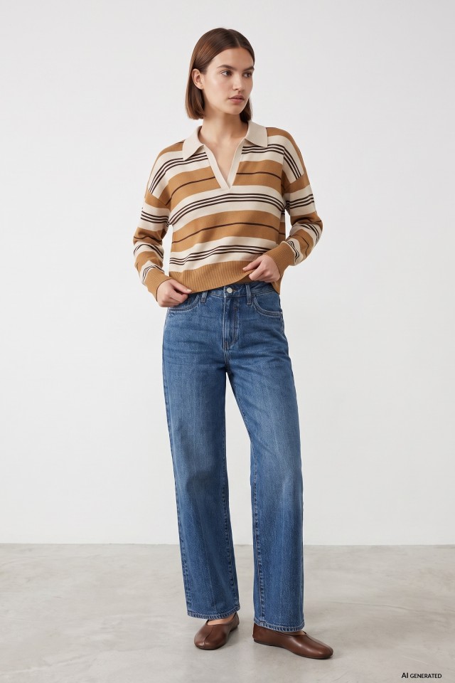 Straight Wide Leg Jeans
