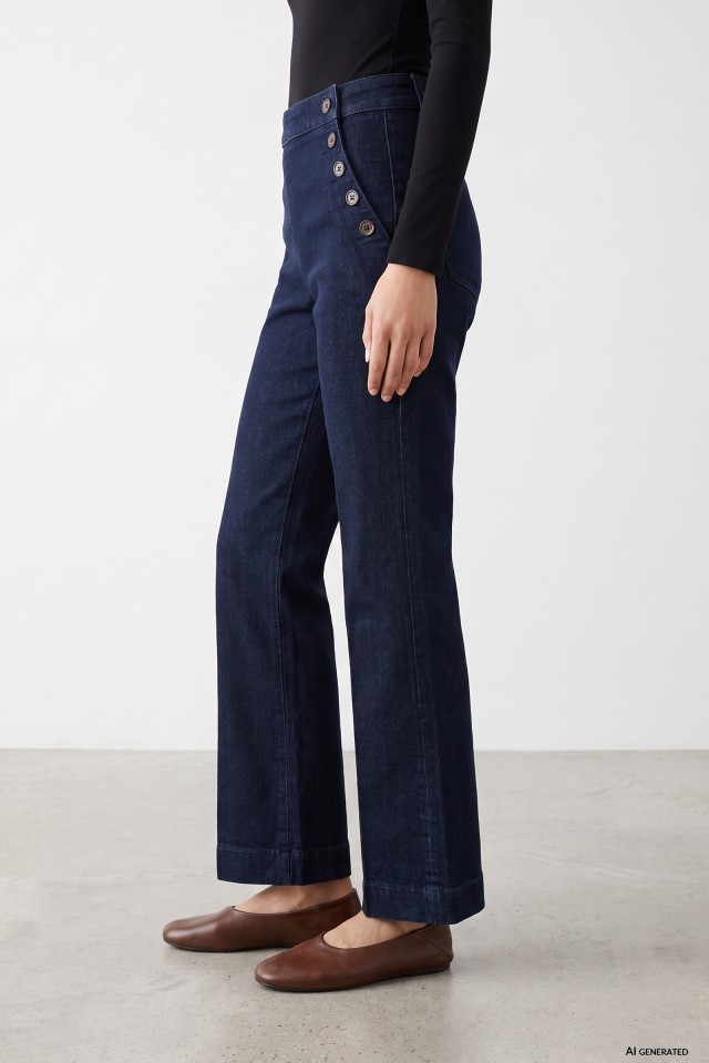 Wide Leg Button Jeans Wide Leg Button Jeans