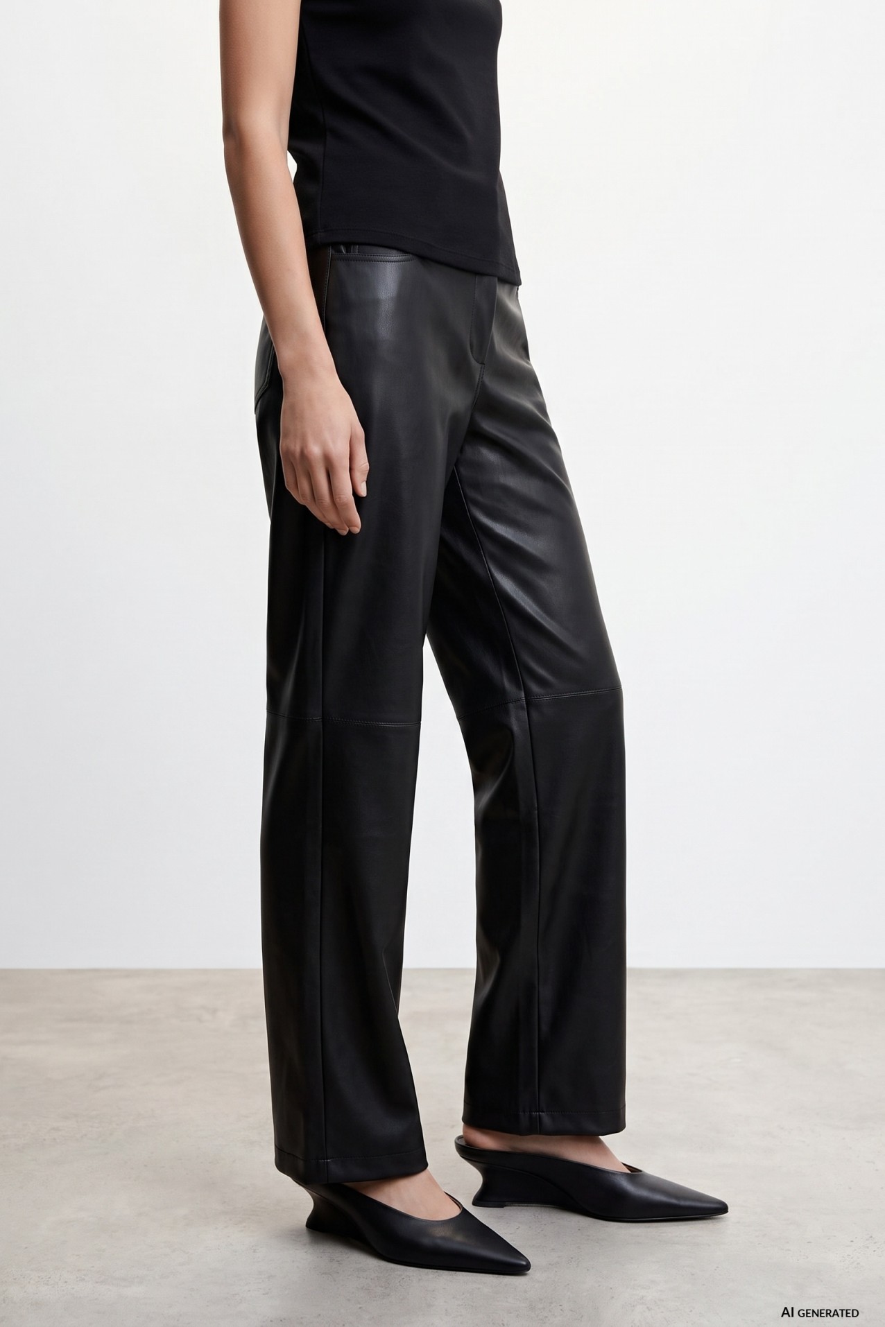 Black Straight Wide Trousers