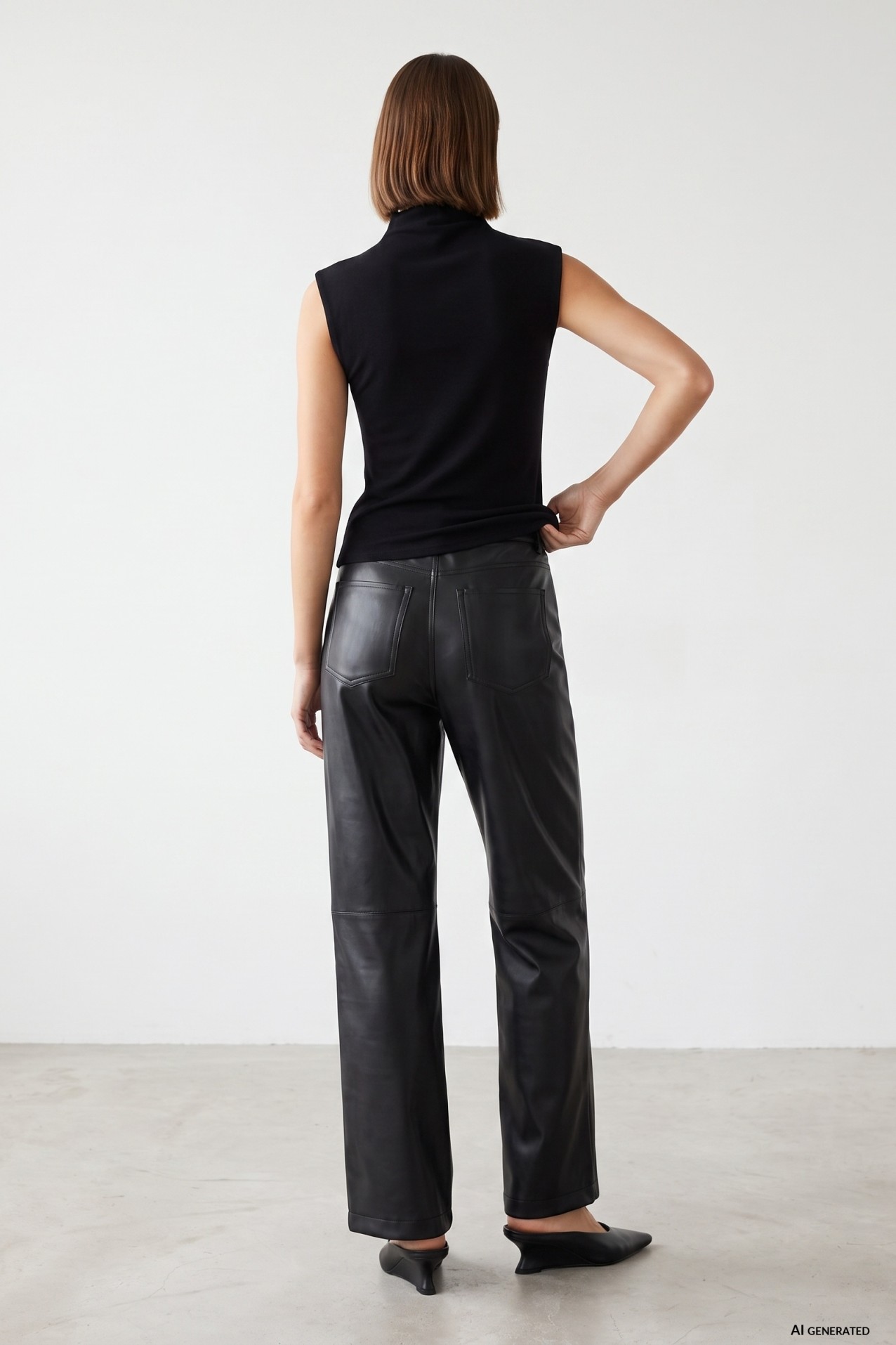 Black Straight Wide Trousers