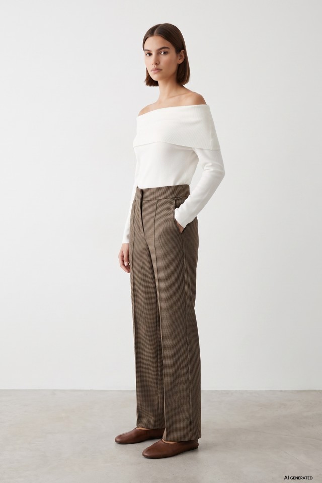 Brown Wide Leg Trousers