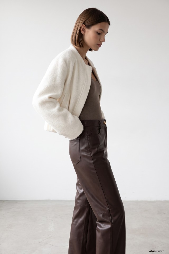 Beige Short Relaxed Jacket