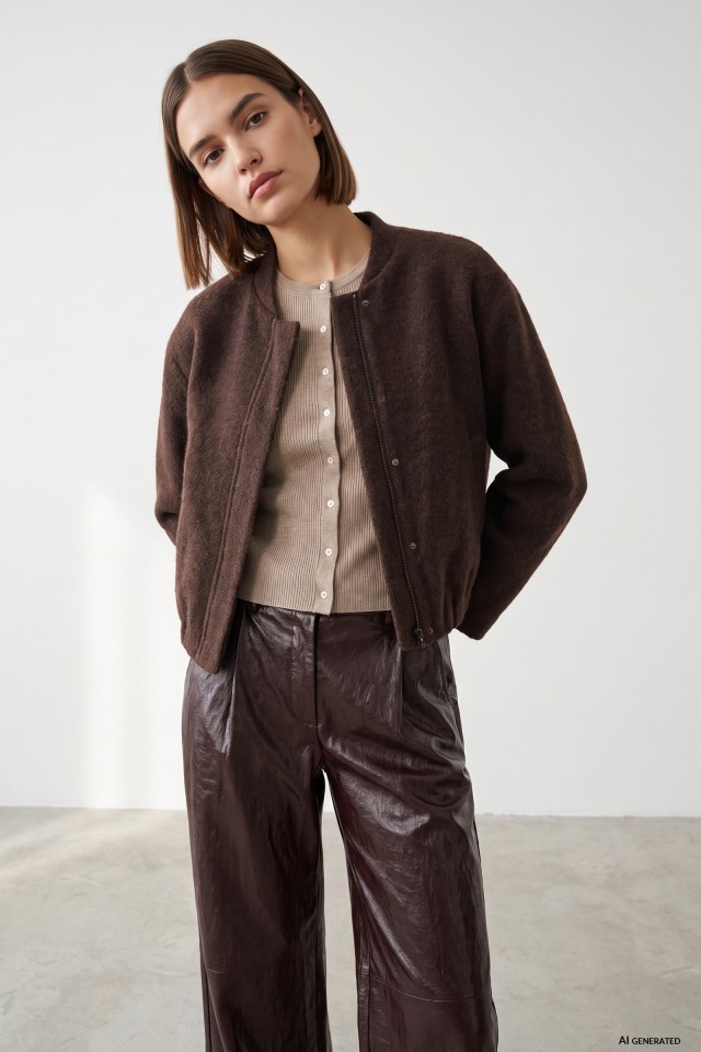 Short Brown Relaxed Jacket