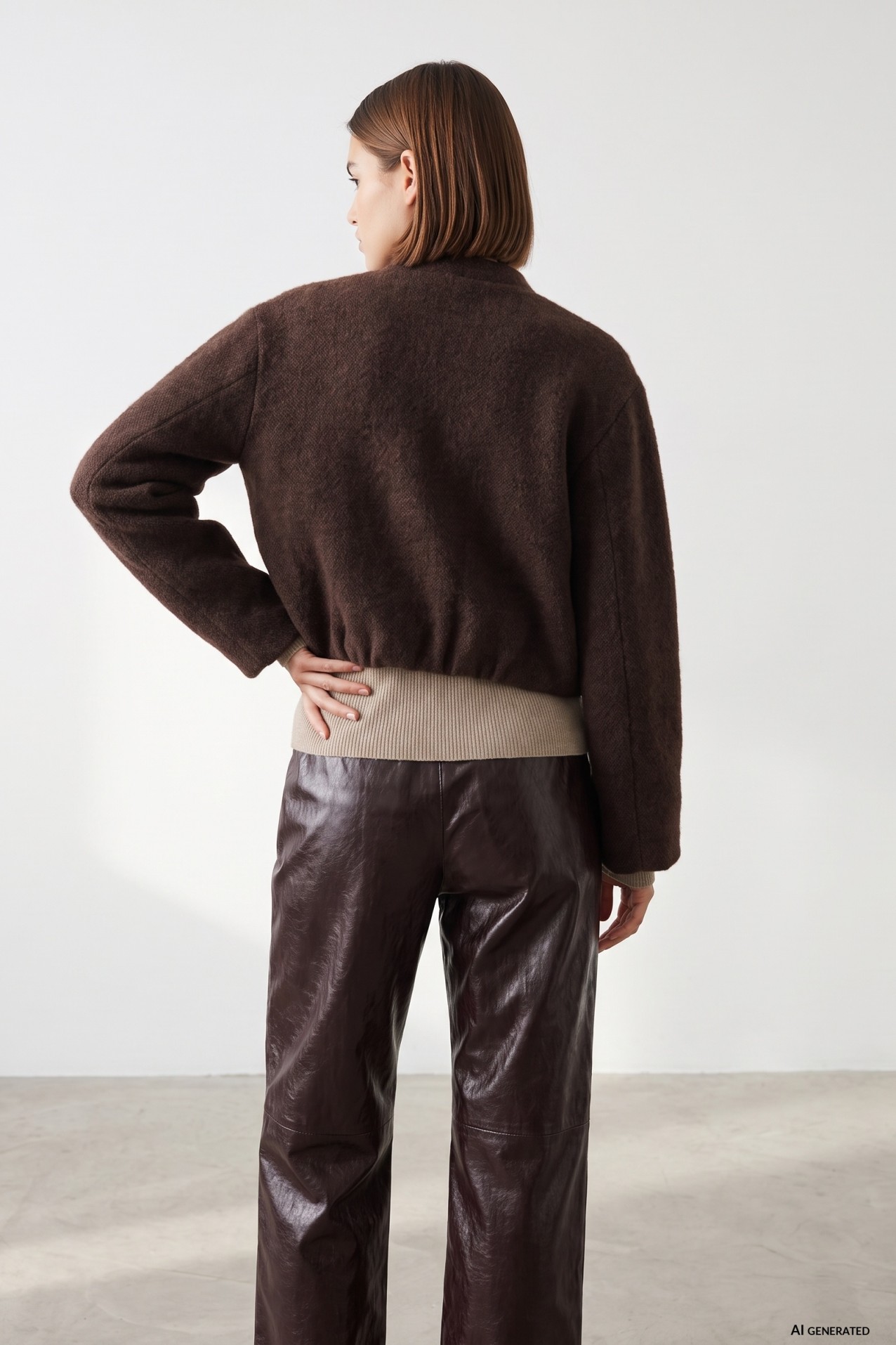 Short Brown Relaxed Jacket