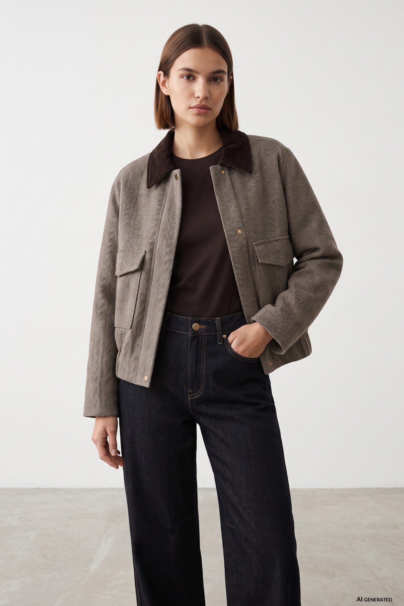 Short Brown Relaxed Jacket