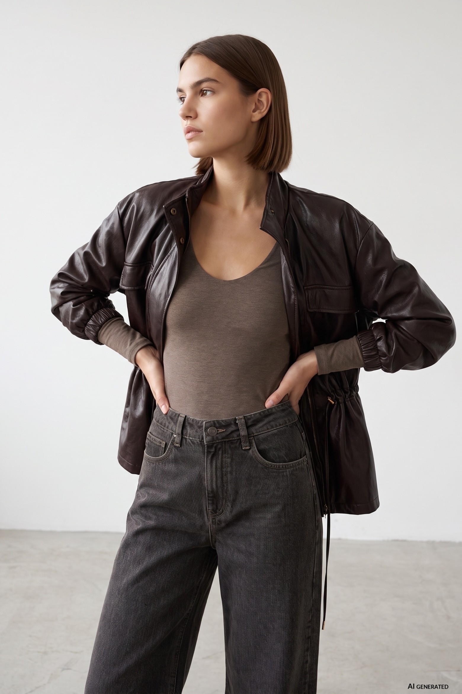 Short Brown Relaxed Jacket