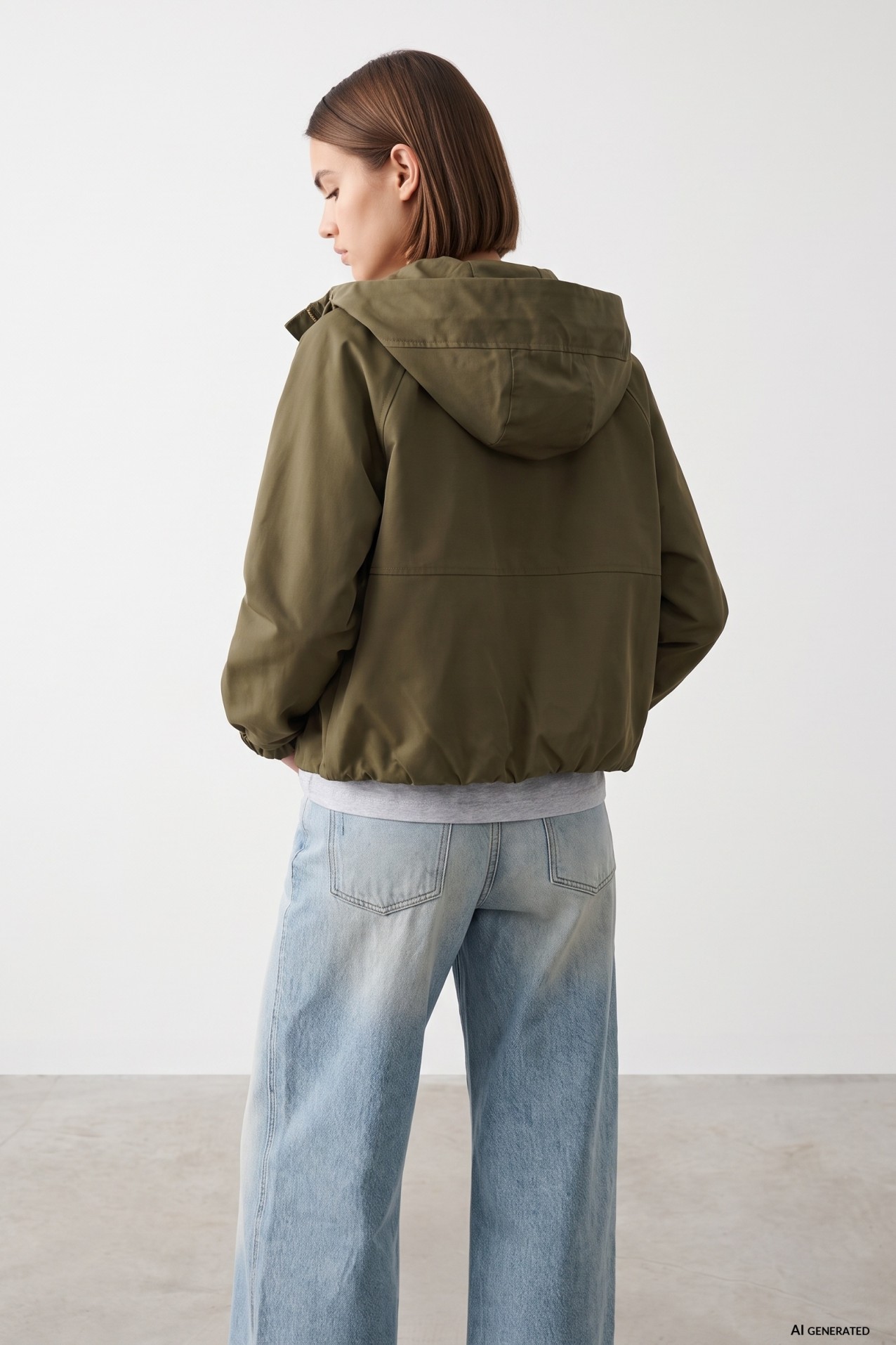 Chaqueta corta verde caqui