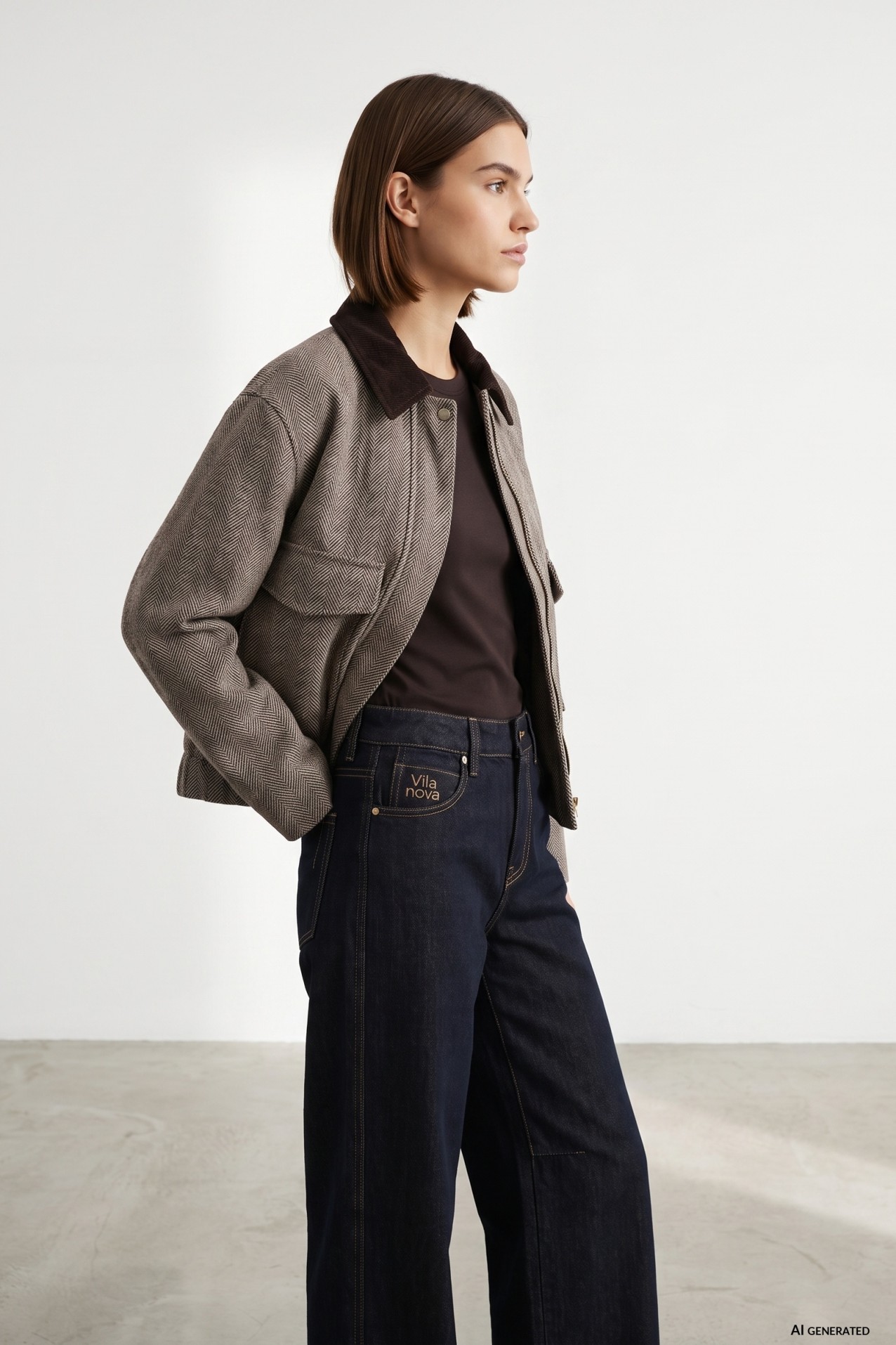 Short Brown Relaxed Jacket