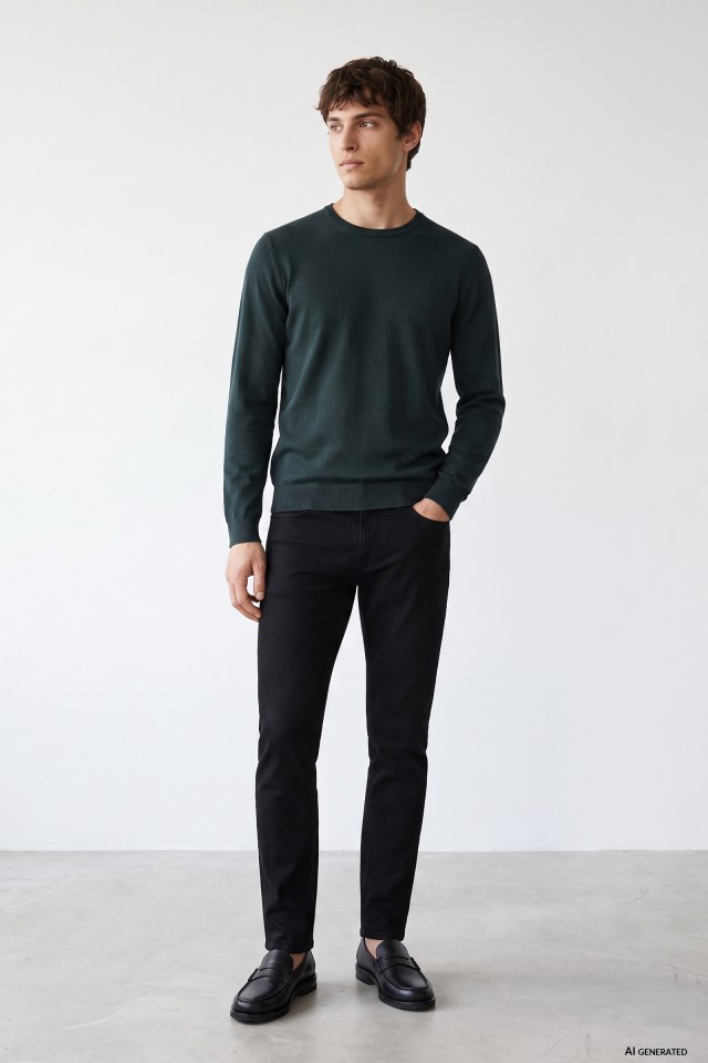 Black Tapered Fit Jeans