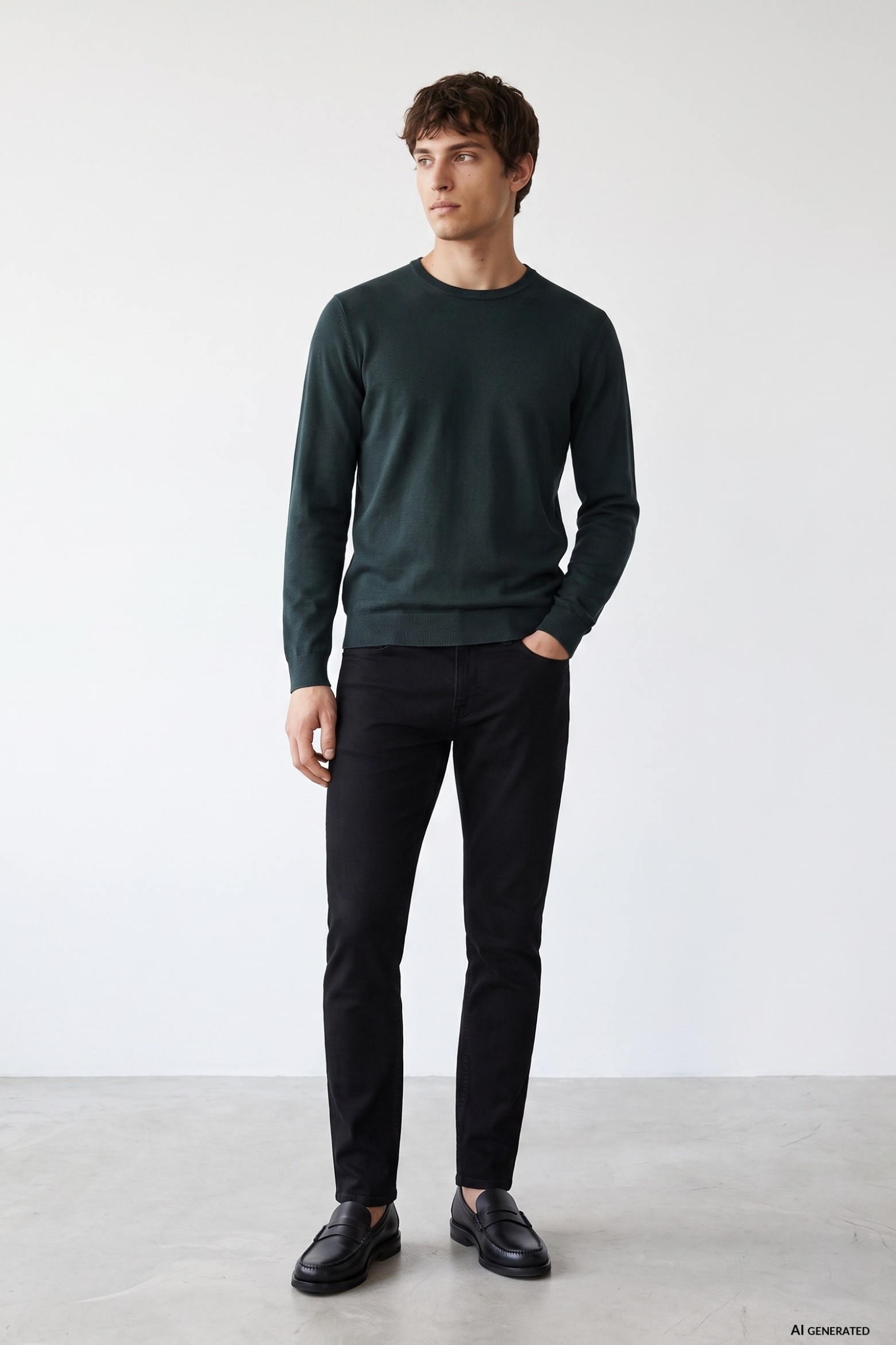 Black Tapered Fit Jeans