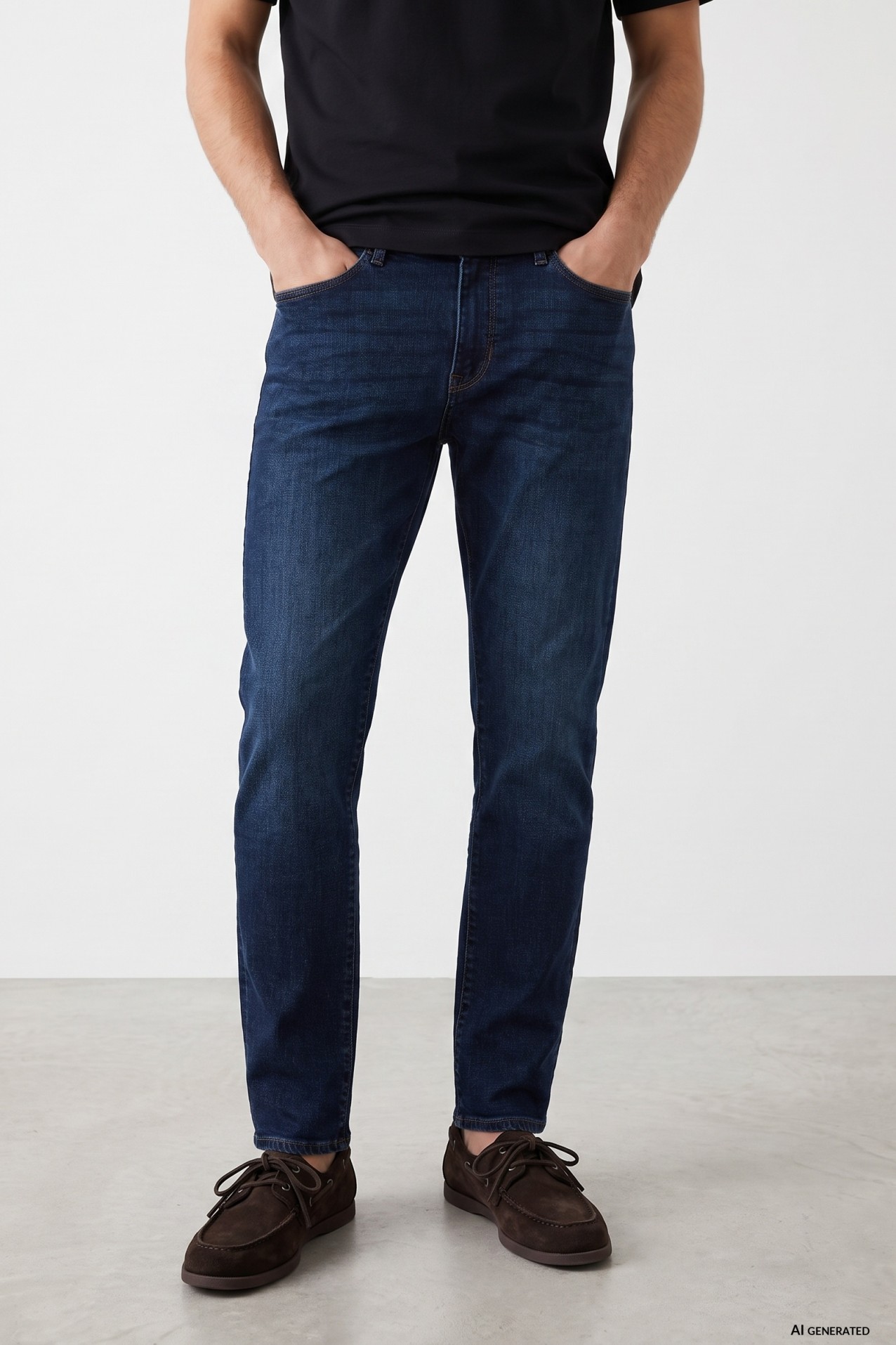 Dark Blue Straight Jeans