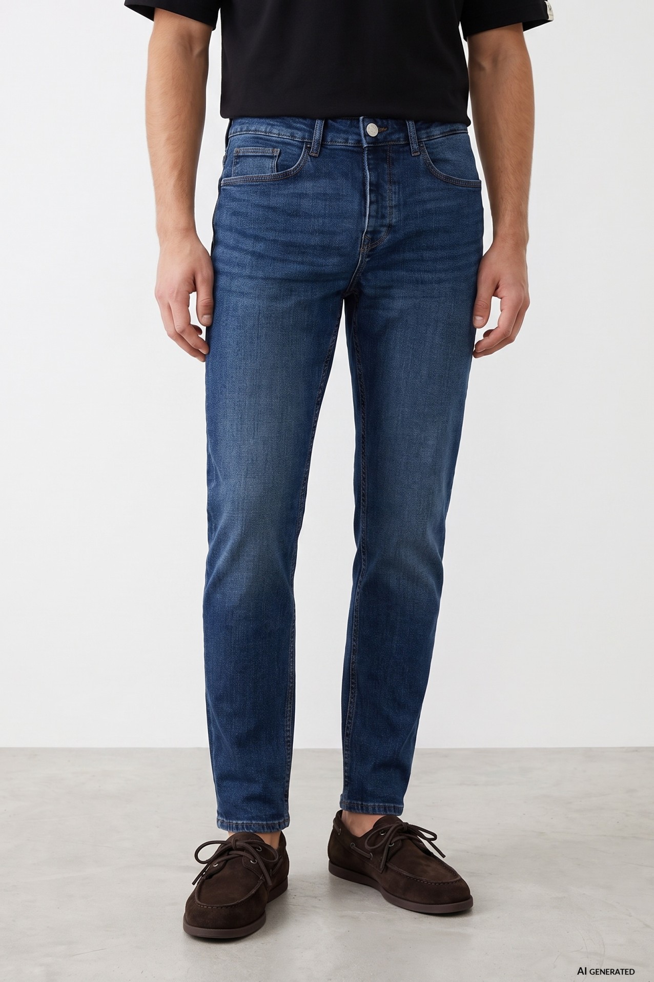 Dark Blue Tapered Jeans