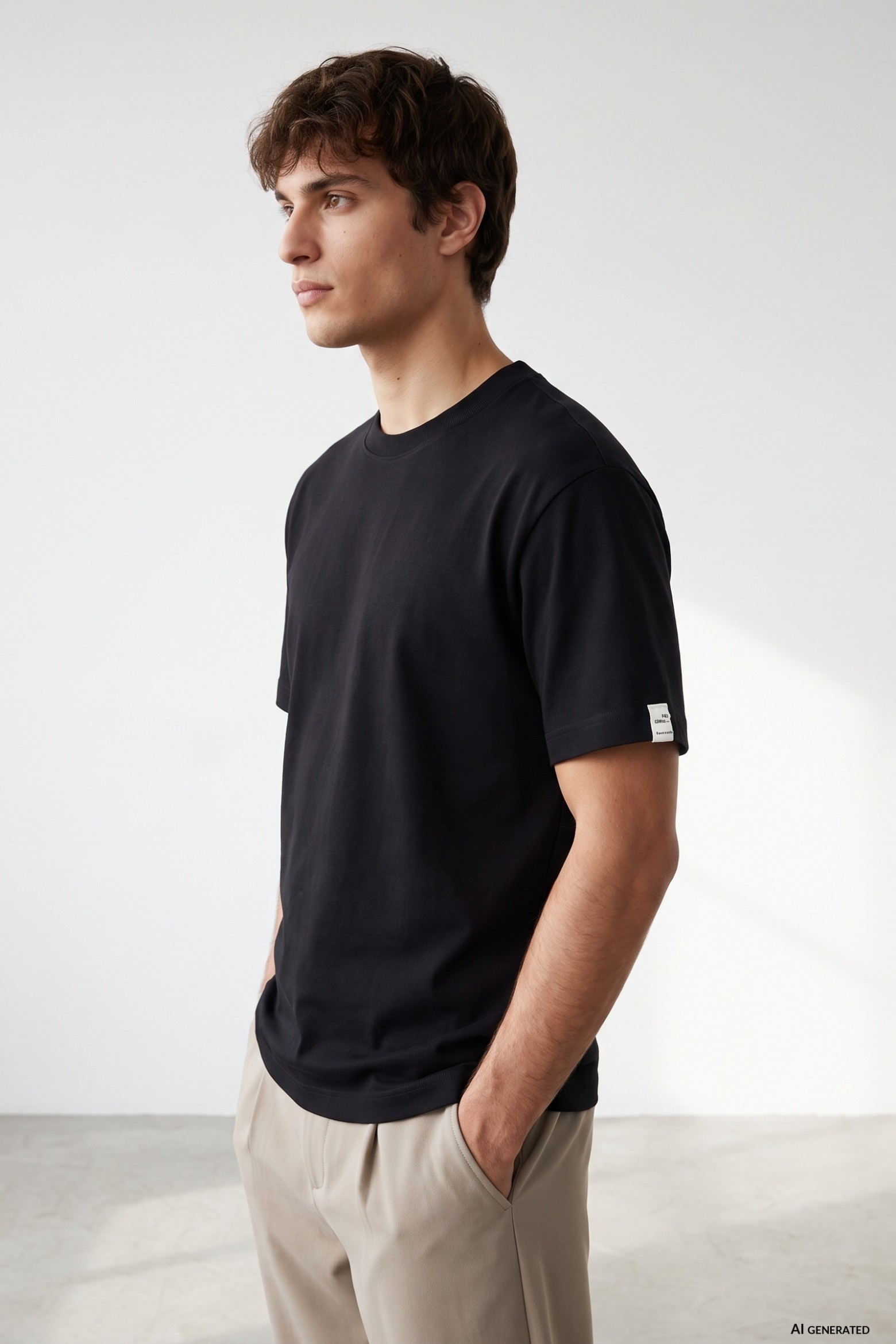 T-shirt preta corte regular