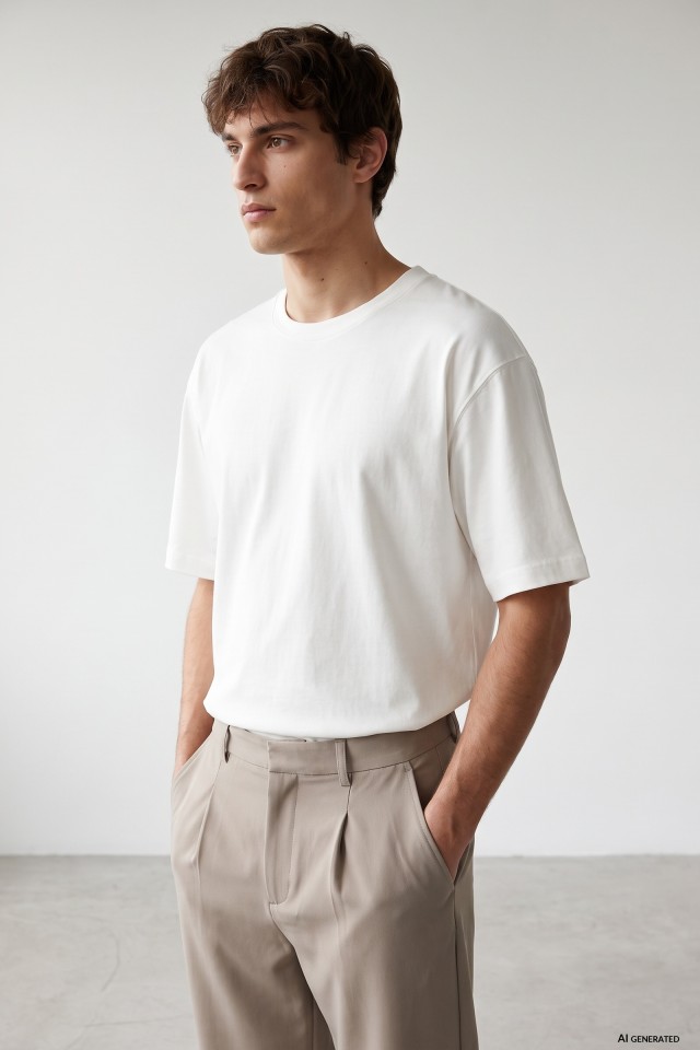 Beige Relaxed Fit T-shirt