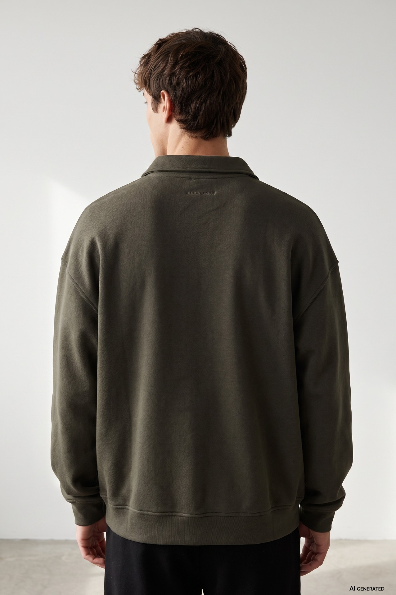 Relaxed Green Polo Sweatshirt