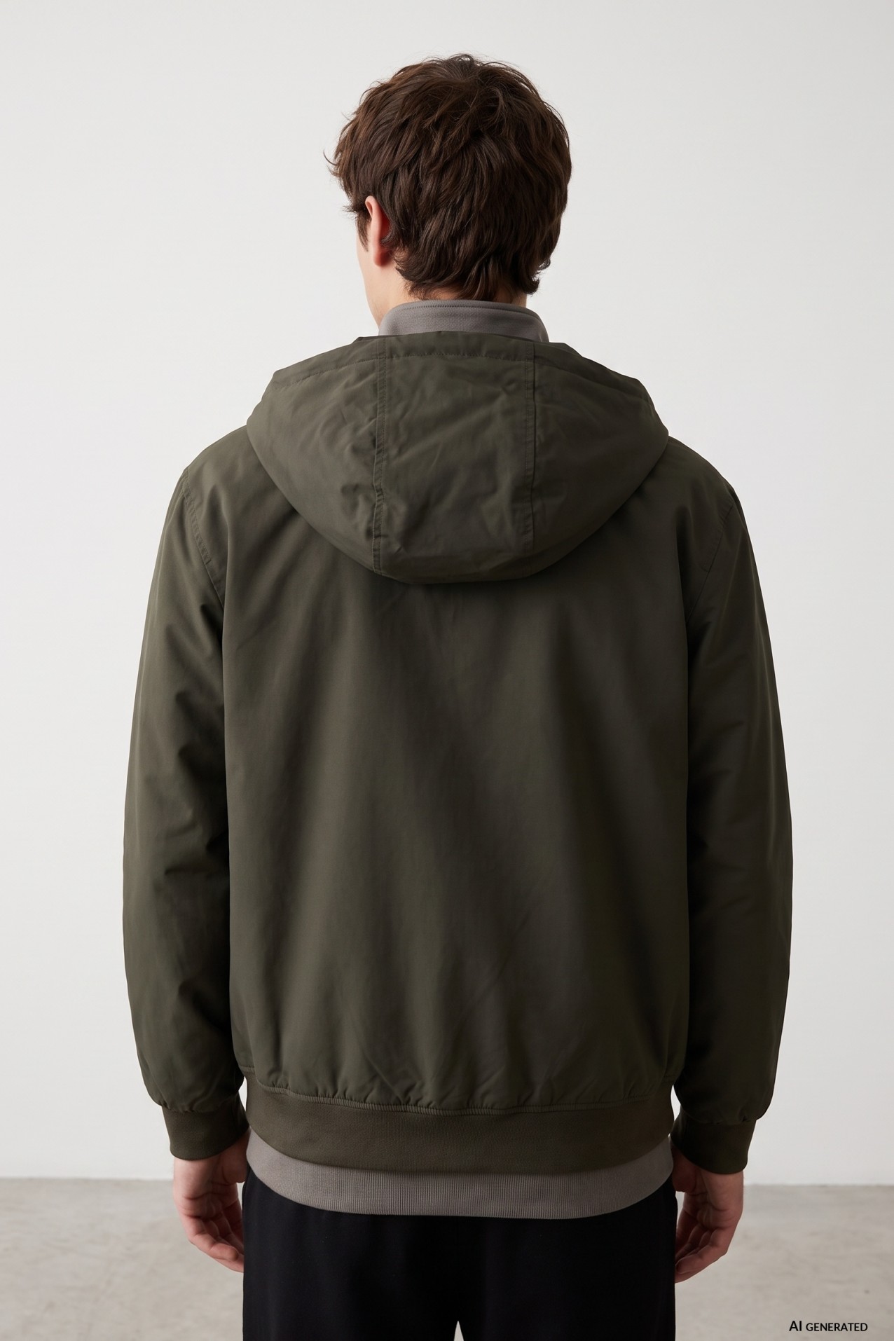 Dark Olive Hooded Jacket