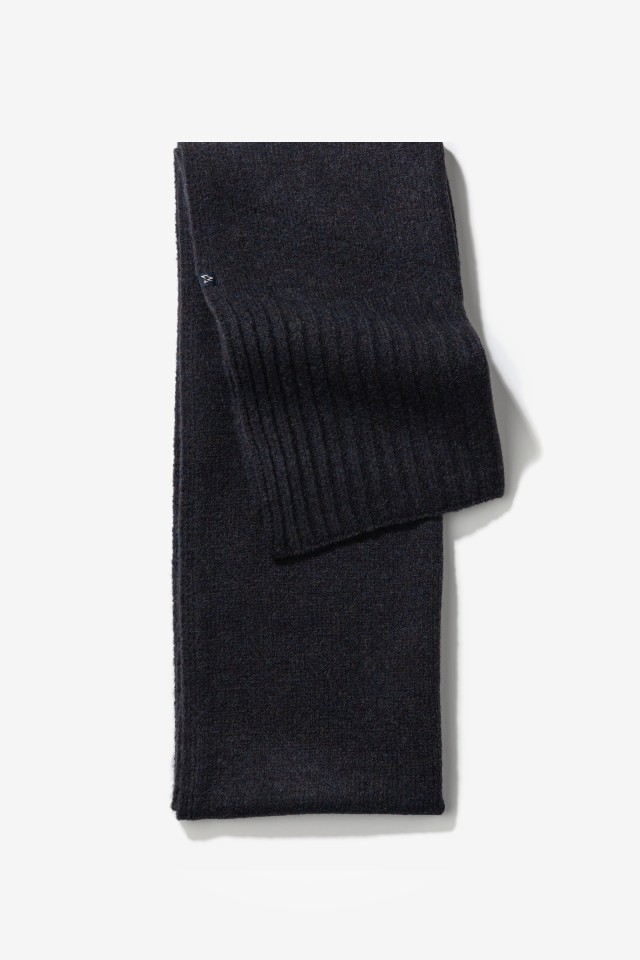 Dark Blue Ribbed Scarf