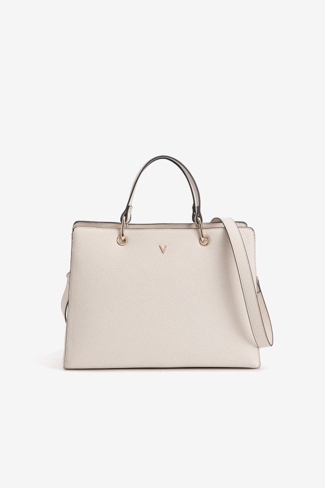 Beige Structured Handbag