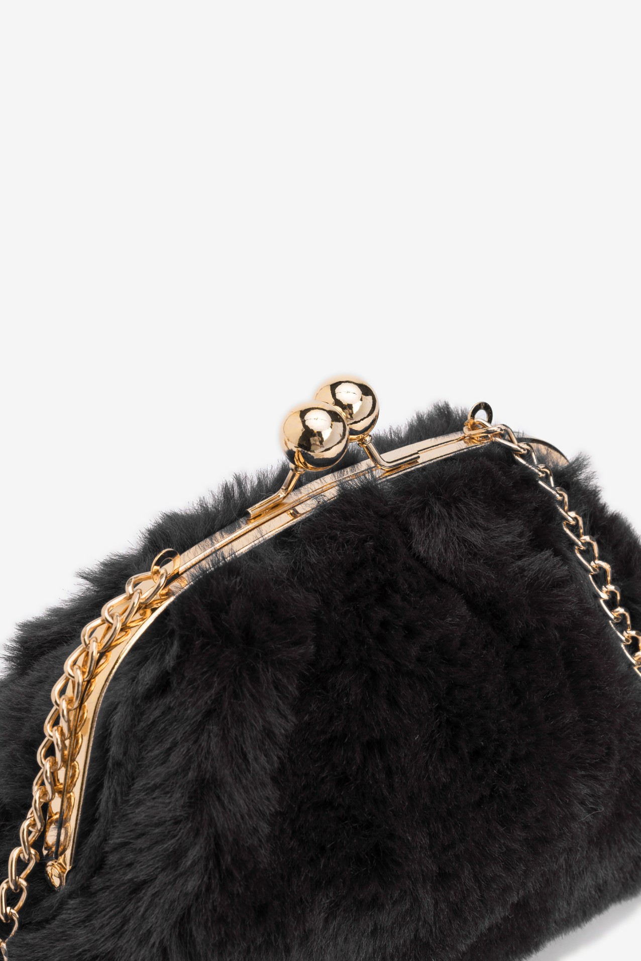 Cartera negra de pelo