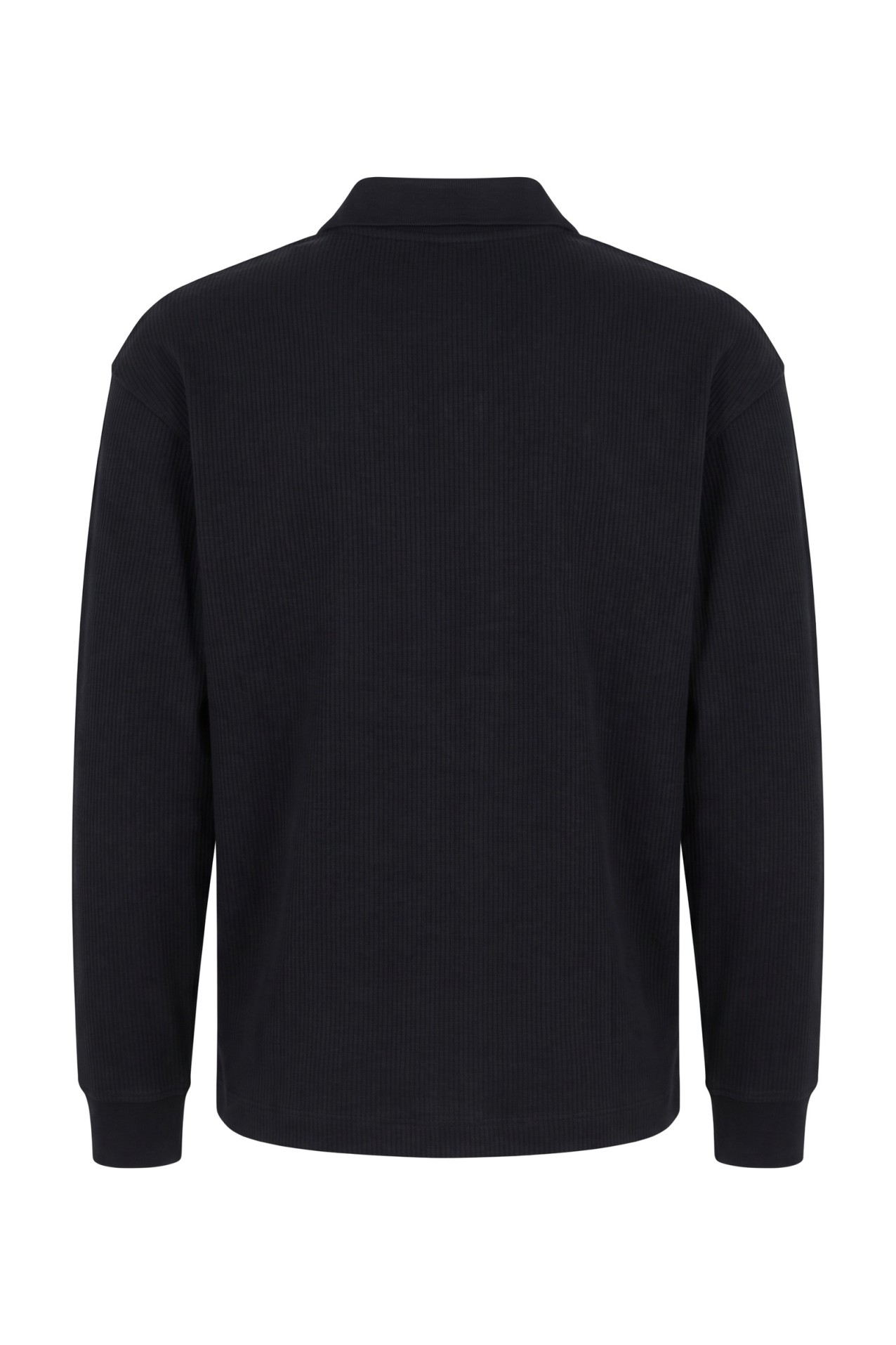 Polo acanalado negro
