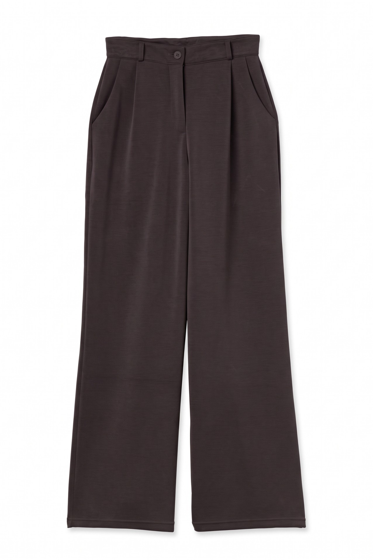 Dark Brown Wide-Leg Trousers