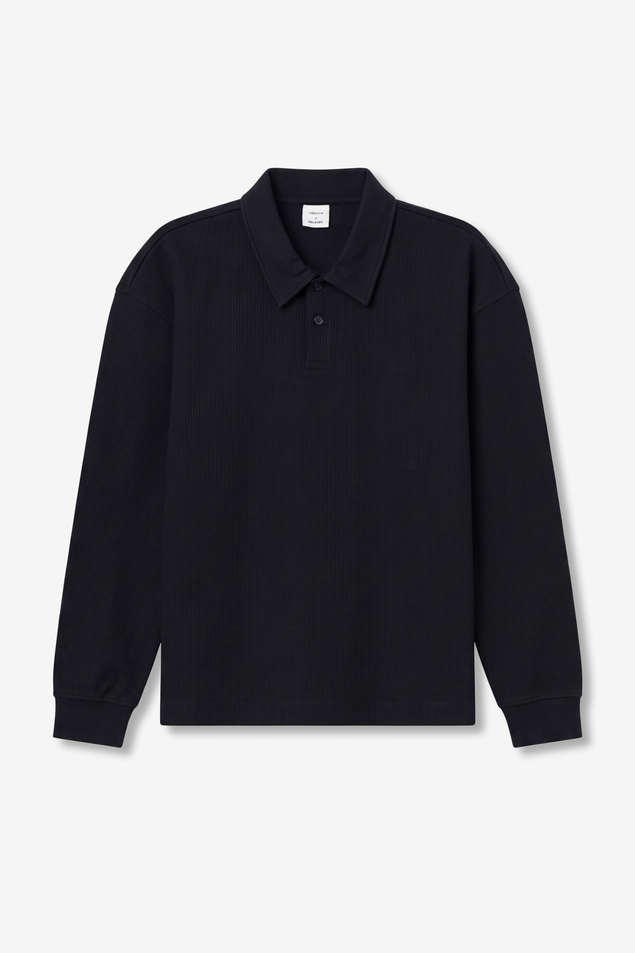 Polo acanalado negro