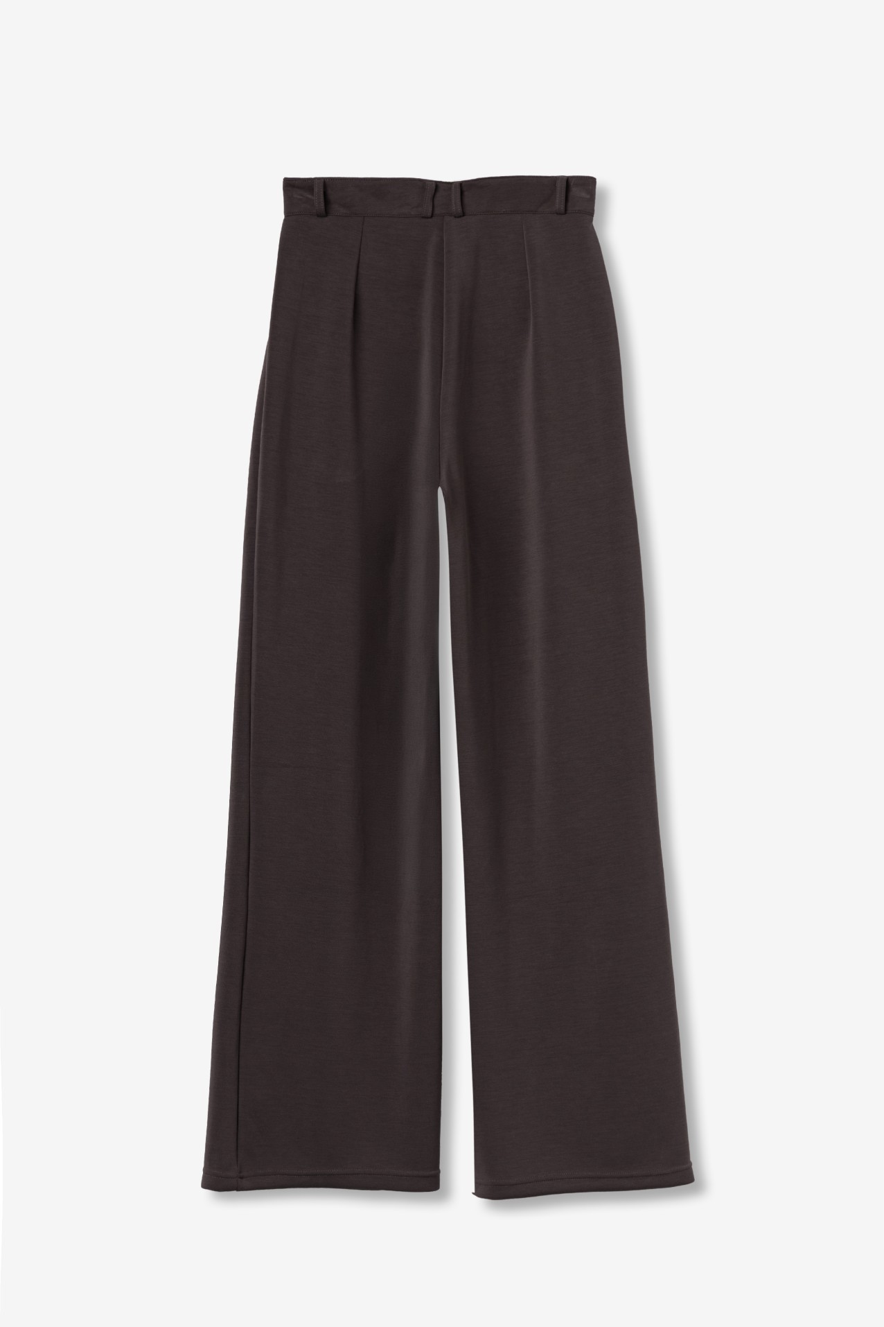 Dark Brown Wide-Leg Trousers