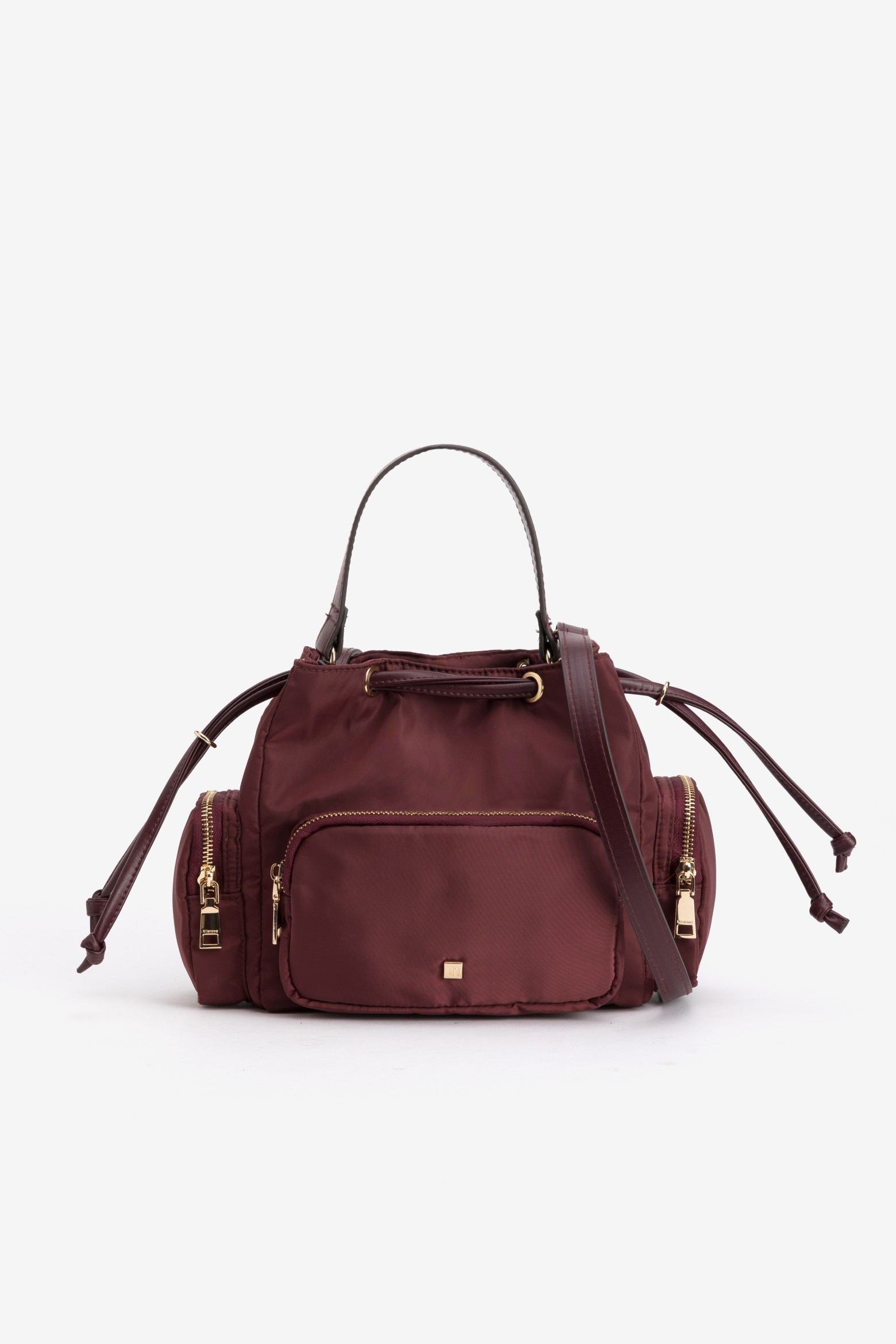 Bolso burdeos con cremalleras