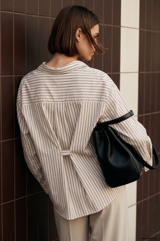 Beige Striped Relaxed Shirt Beige Striped Relaxed Shirt