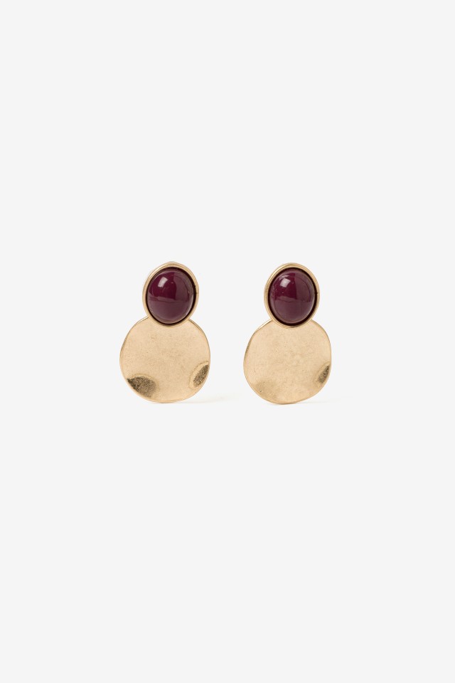 Gold Irregular Oval Earrings