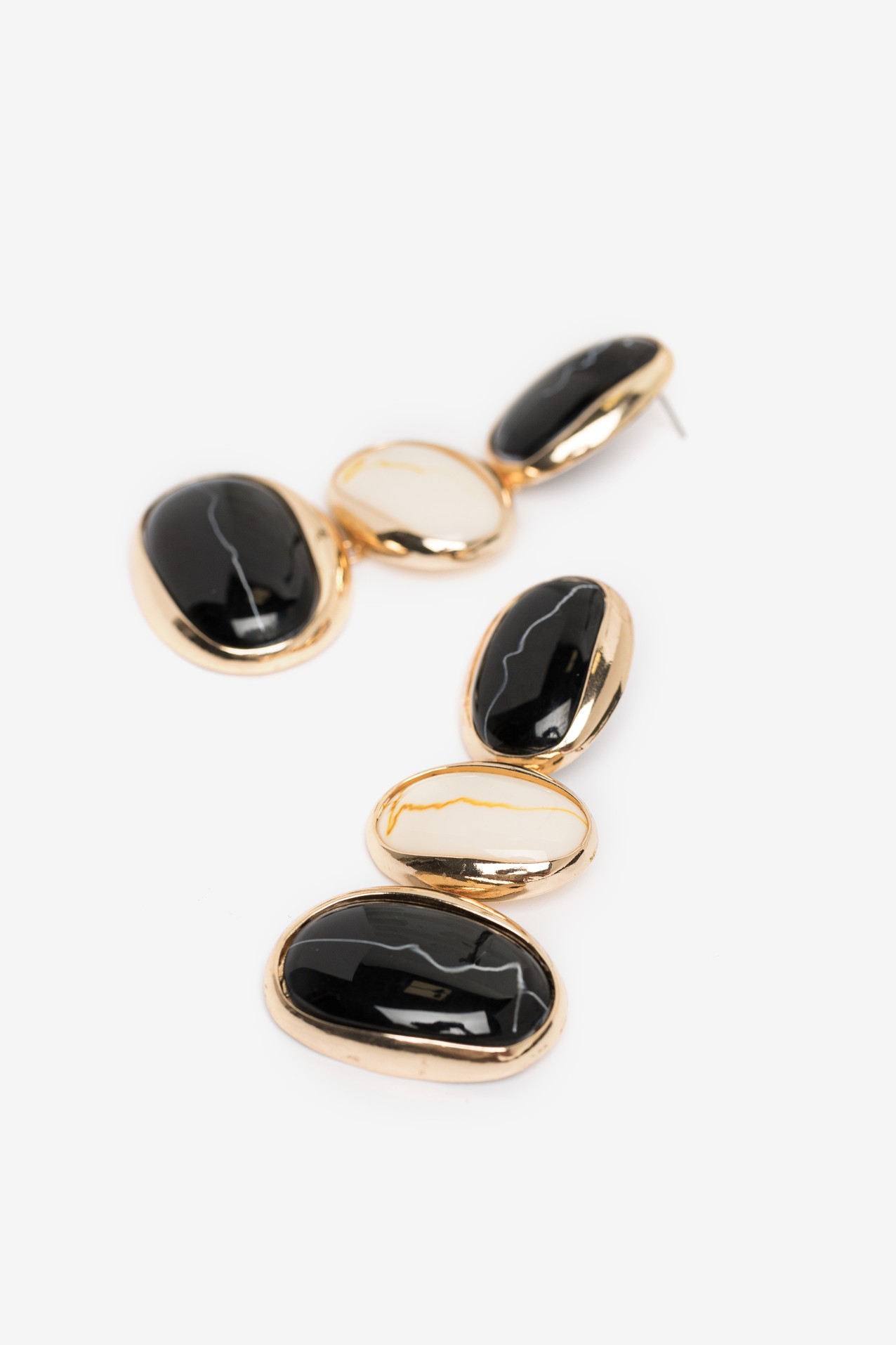 Gold Oval Statement Earrings
