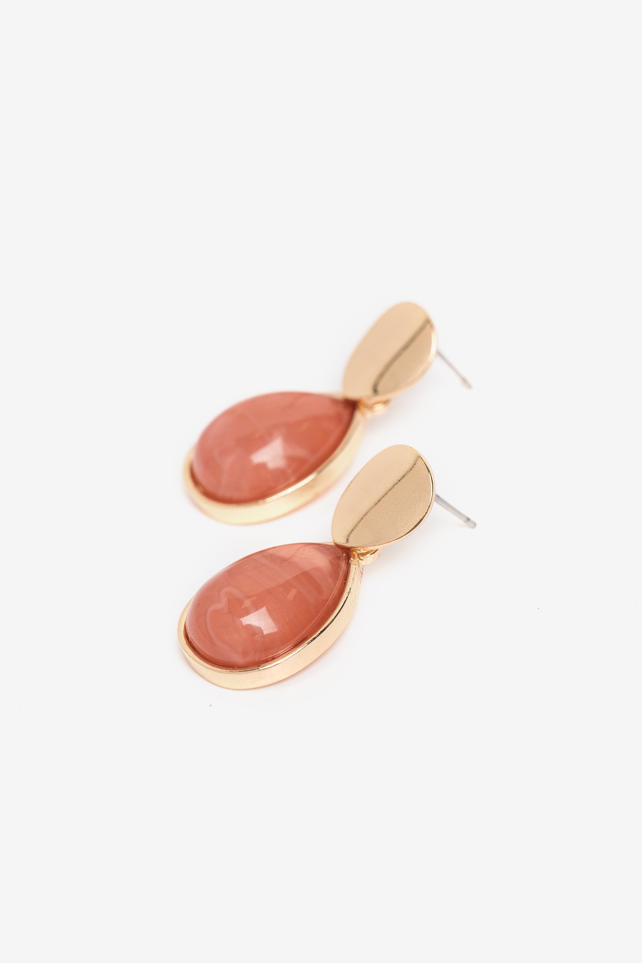 Pendientes gota rosa marmoleada
