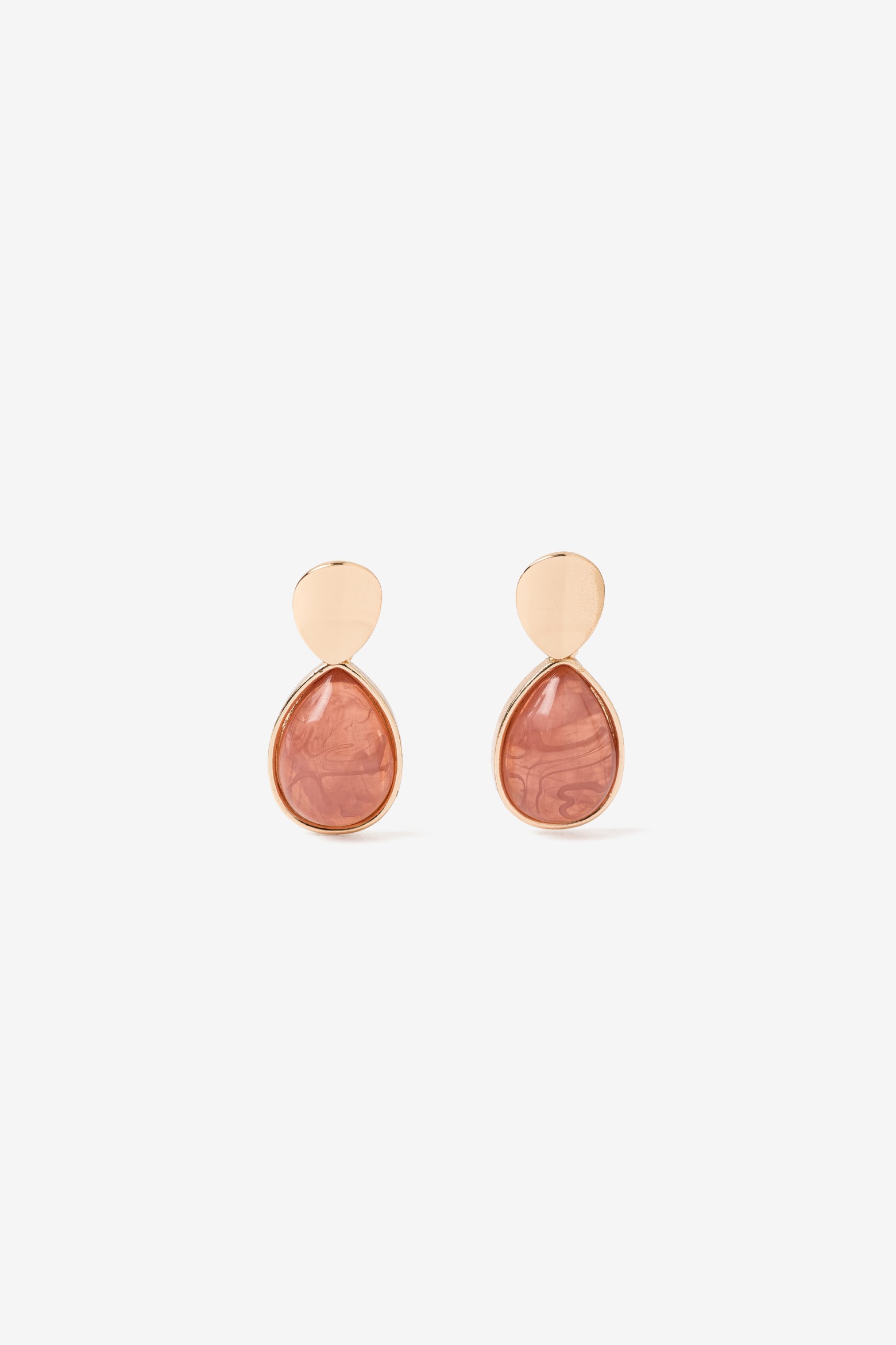 Pendientes gota rosa marmoleada