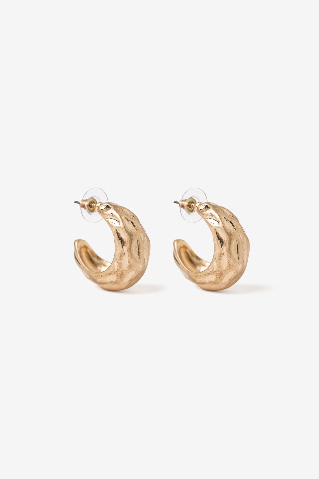 Gold-Tone Sculpted Hoop Earrings Gold-Tone Sculpted Hoop Earrings