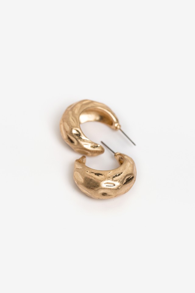 Gold-Tone Sculpted Hoop Earrings Gold-Tone Sculpted Hoop Earrings