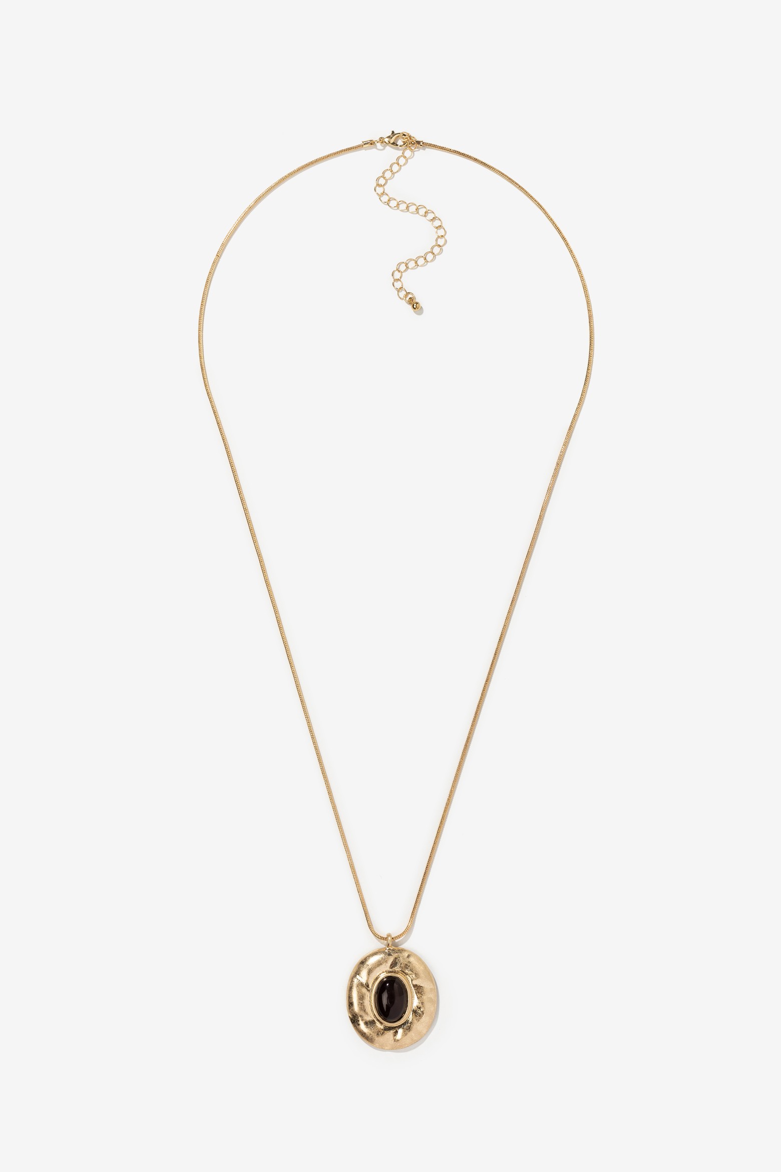 Gold-Tone Oval Pendant Necklace