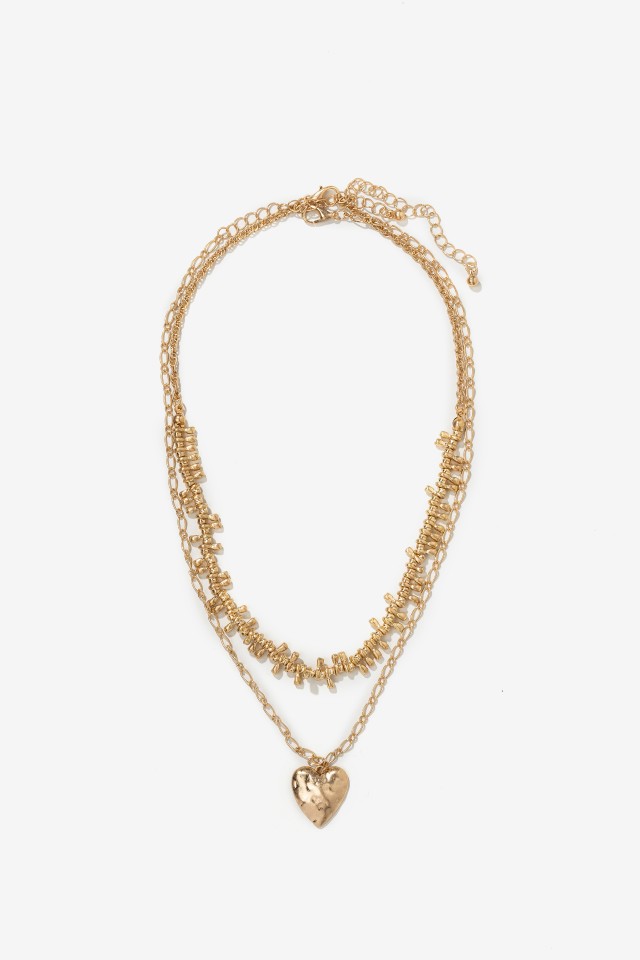 Gold Layered Heart Necklace