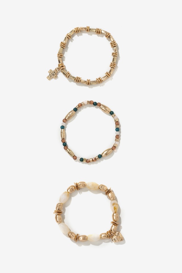 Gold-Tone Beaded Bracelets