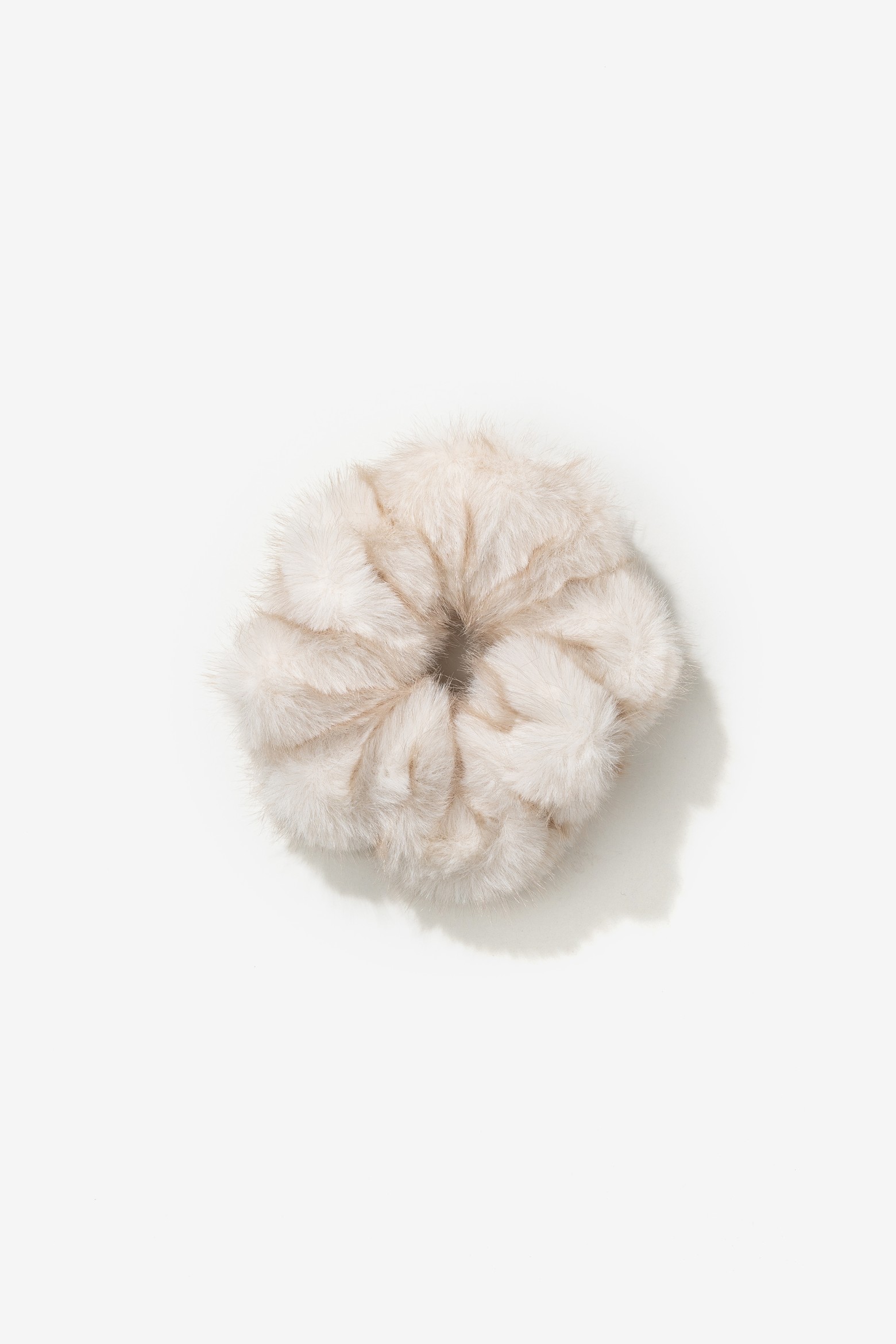 Beige Fluffy Hair Scrunchie