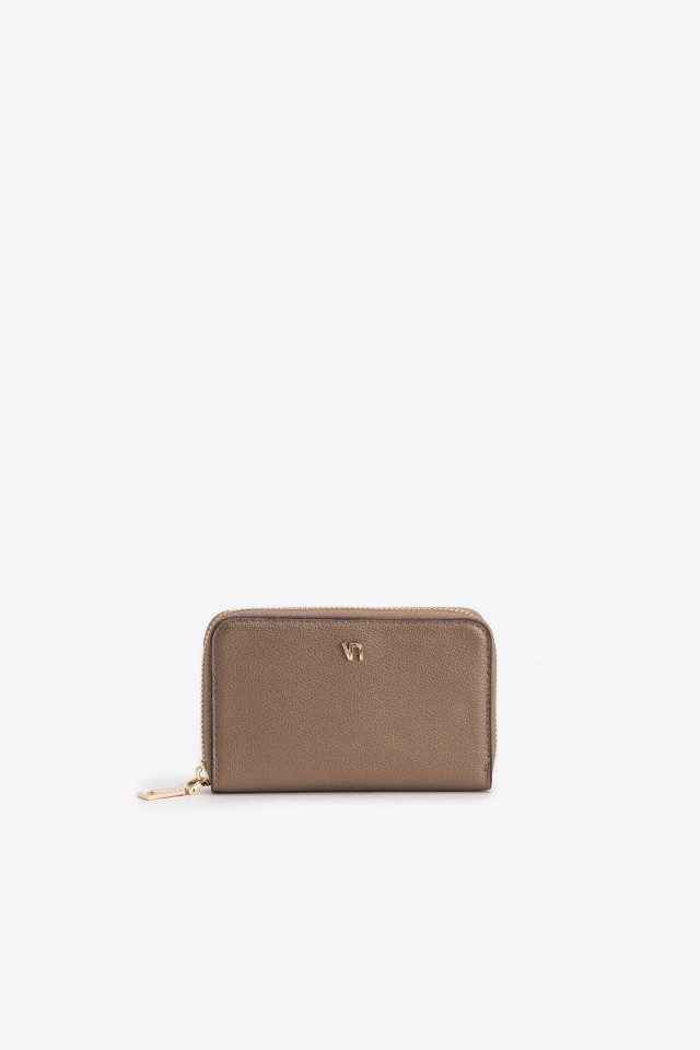 Beige Zip Coin Purse
