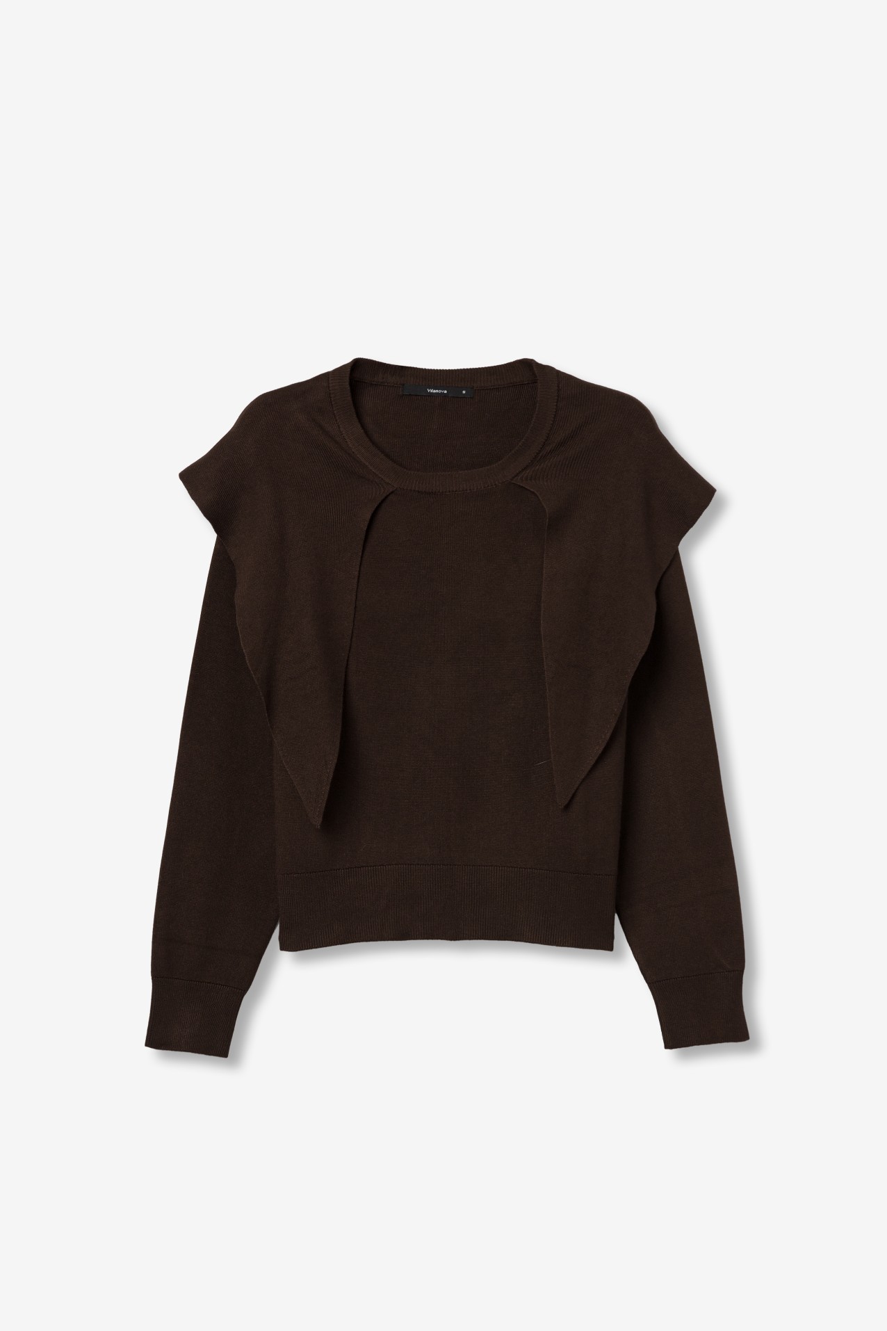 Brown Long Sleeve Knit Sweater