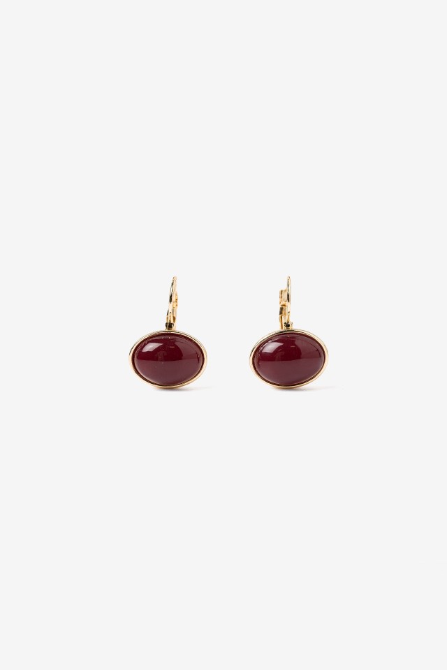 Gold-Tone Oval Earrings