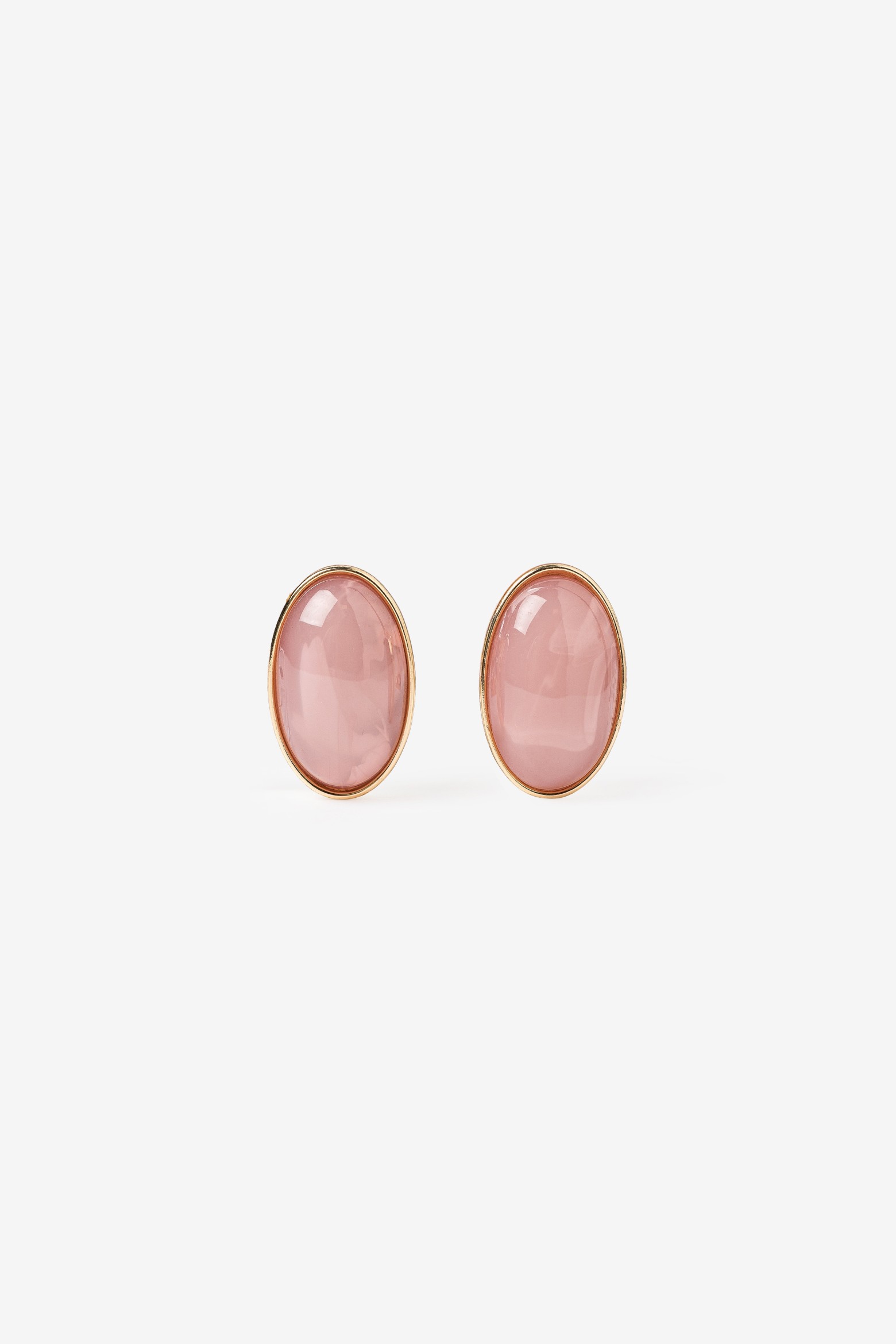 Gold-Tone Pink Stud Earrings