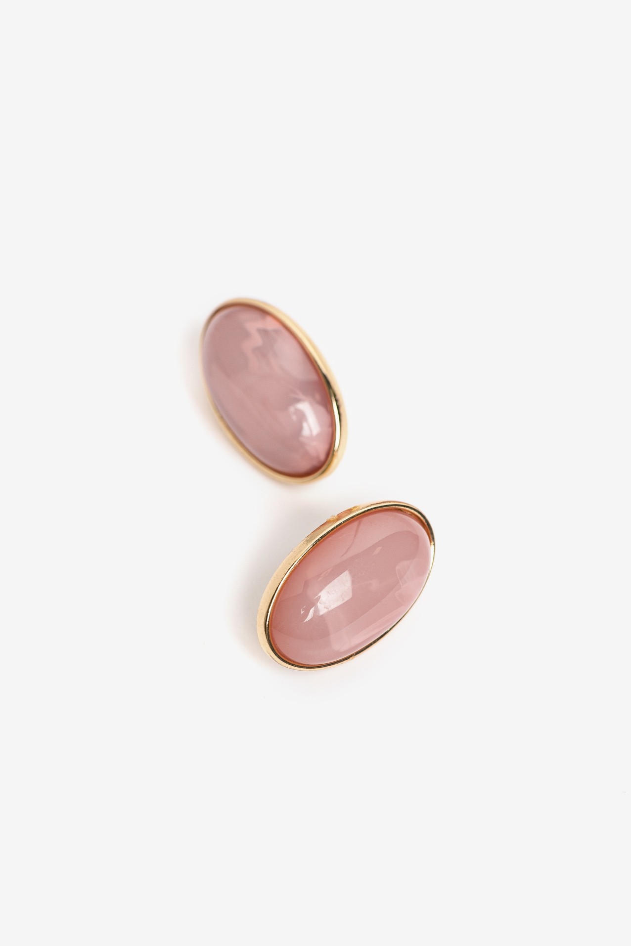 Gold-Tone Pink Stud Earrings