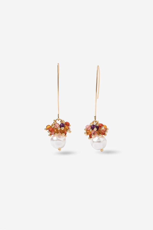 Gold-Tone Bead Drop Earrings