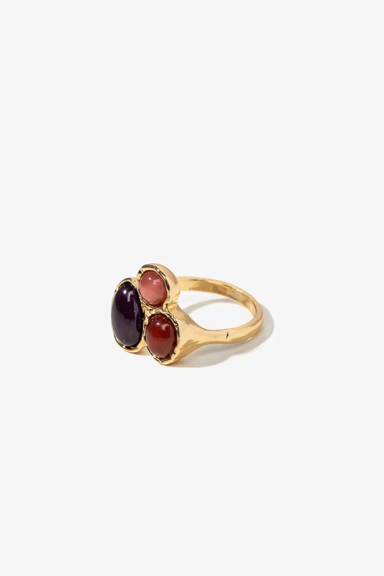 Gold-Tone Trio Stone Ring