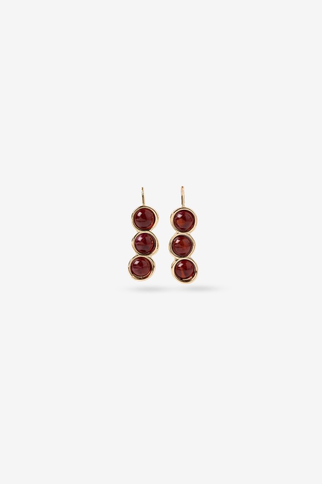 Red Stone Drop Earrings